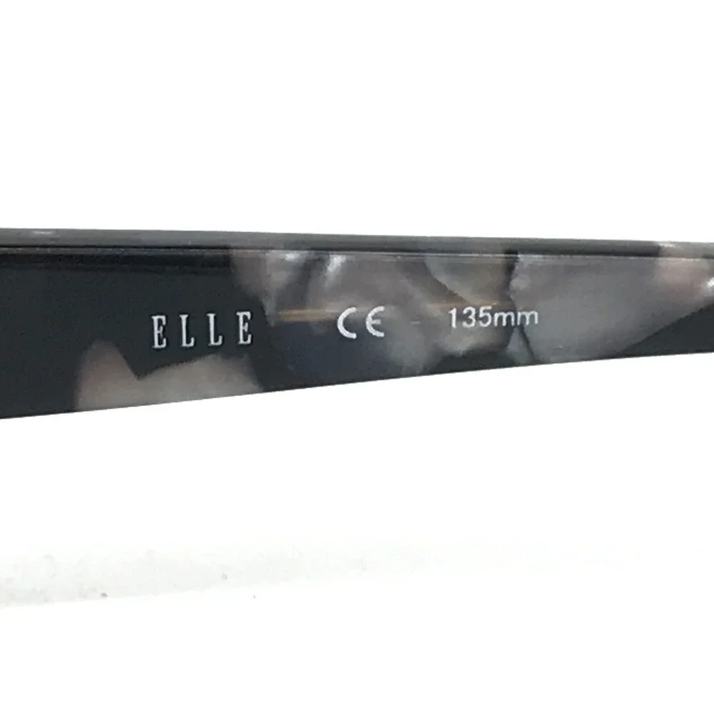 Elle Eyeglasses Frames EL13317 BK Black Silver Rectangle Full Rim 50-16-135